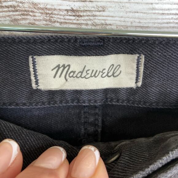 Madewell Rigid Denim A-Line Mini Skirt in Lunar Wash: Button-Front Edition sz 26 - Picture 9 of 12